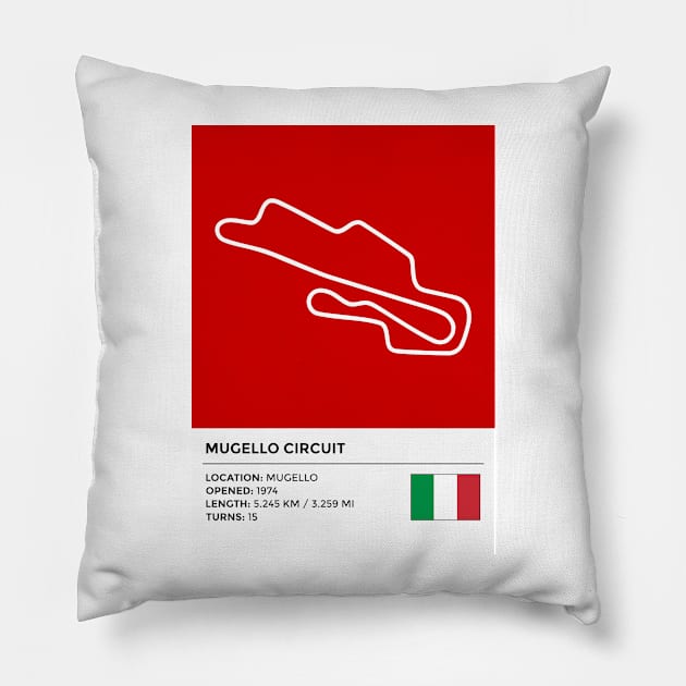 Mugello Circuit [info] Pillow by sednoid