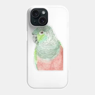 crimson-bellied parakeet watercolor portrait Phone Case