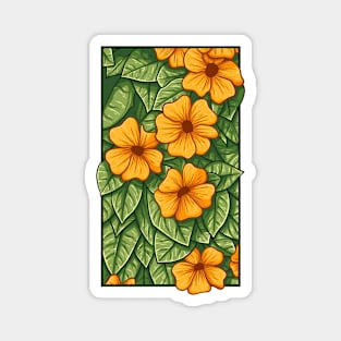 Vintage doodle illustration of Thunbergia Alata Magnet