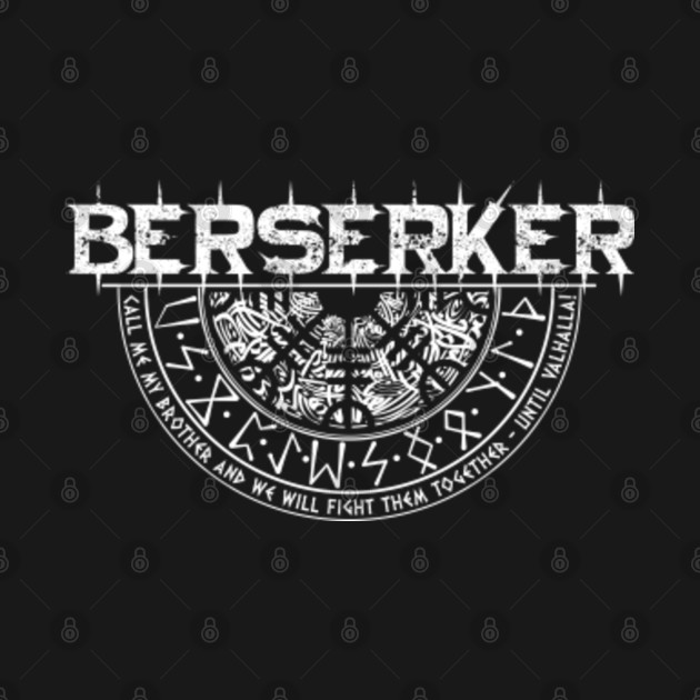 Discover Viking Berserker With Runes And Vegvisir Compass - Berserker - T-Shirt