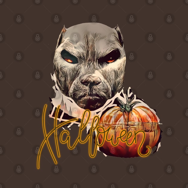 pitbull dog halloween by Greenmillion