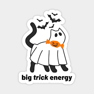 Big Trick Energy Ghost Cat Magnet