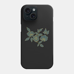 California Wild Rose Mustard and Teal Design Phone Case