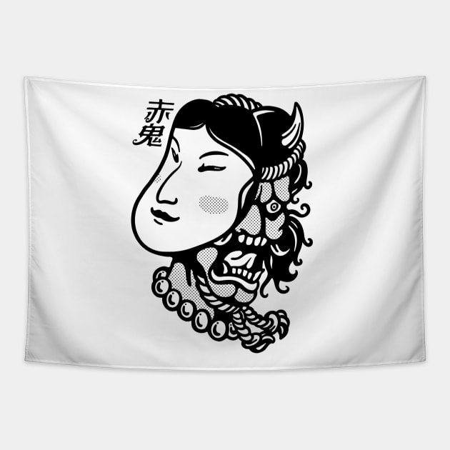 Hannya Demon V Tapestry by RedOni Clothing