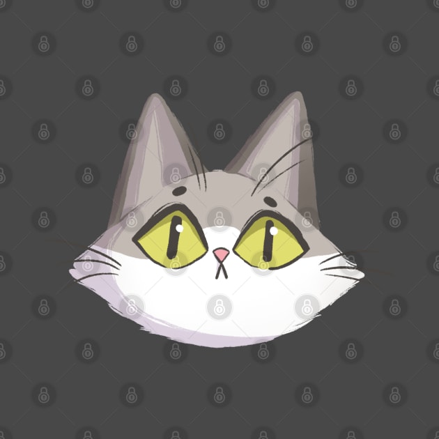 Grey Cat Head by Catstyle