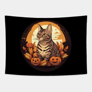 Bengal Cat Halloween, Cat Lover Tapestry