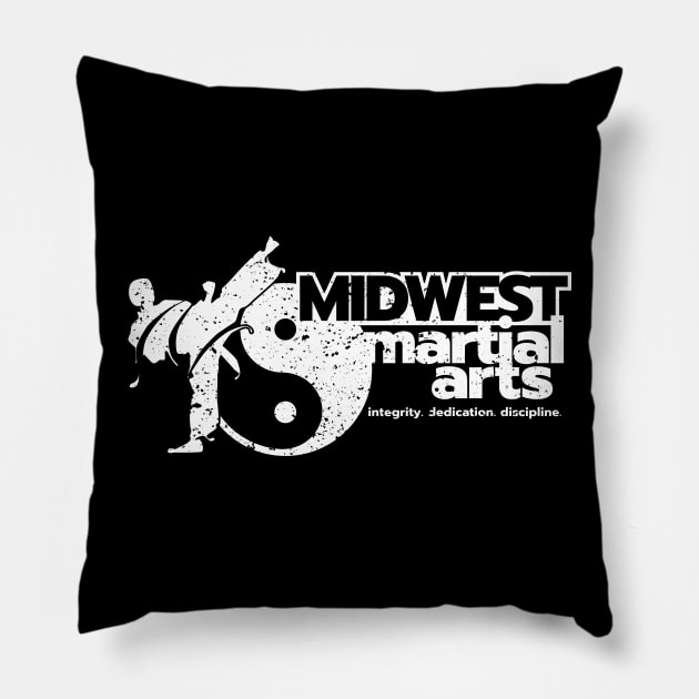 Midwest Martial Arts Distressed Vintage Pillow by AZTEdesigns