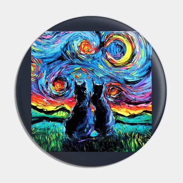 van Gogh's Cats Pin by sagittariusgallery