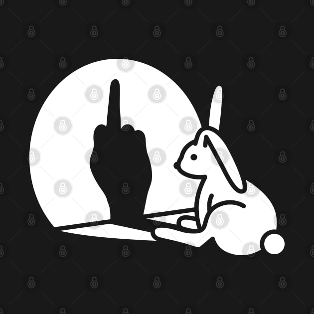 Funny rabbit shadow hand middle finger fuck you by LaundryFactory