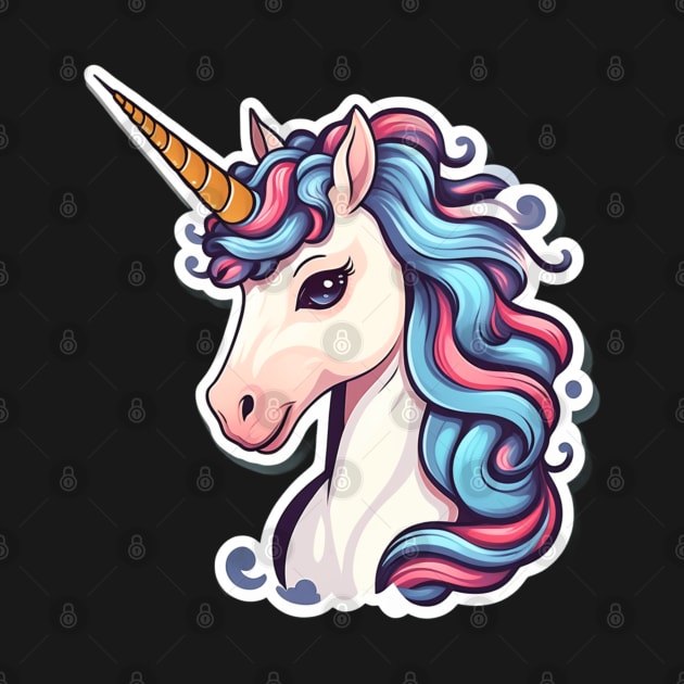 Beautiful Unicorn with rainbow hair by Spaceboyishere