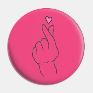 K-Pop Heart fingers - Korean for I LOVE YOU Pin