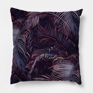 Amid the tropical jungle at night Pillow