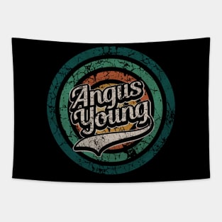 Angus Young // Retro Circle Crack Vintage Tapestry