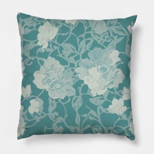 Floral Teal Pattern Pillow