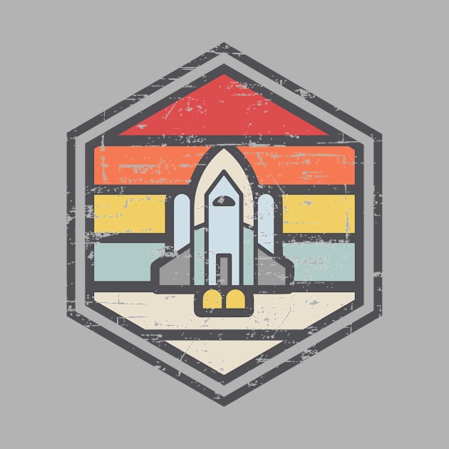 Retro Badge Space Shuttle Light by rojakdesigns