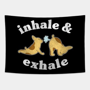 Funny French Bulldog Fart Gift Frenchie Yoga Mom Tapestry