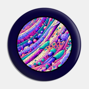 Abstract Histology Symphony: Colorful Micro Patterns Pin