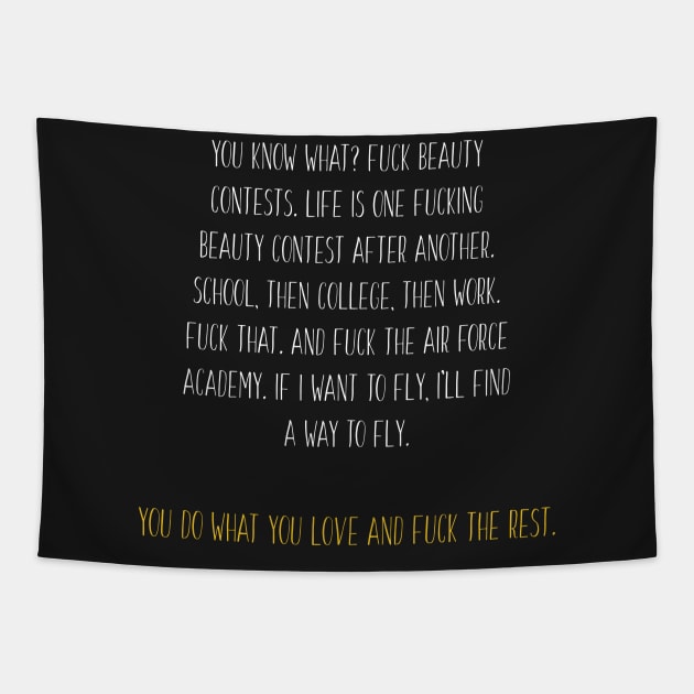 Little Miss Sunshine Quote Tapestry by Yellowkoong