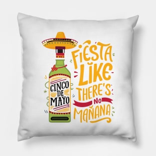 Fiesta Like There's No Mañana Colorful Vibes Celebration Pillow