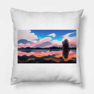 Peaceful landscape in Japan Pillow