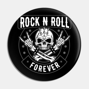 ROCK AND ROLL SKULL Pin