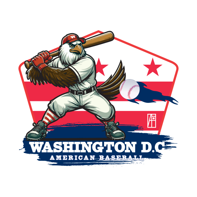 USA - American BASEBALL - Washington - Baseball mascot - Washington baseball by ArtProjectShop