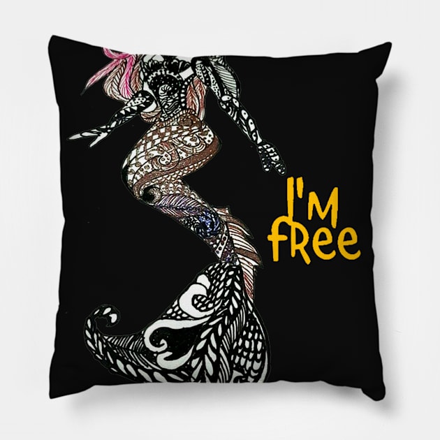 Im Free Pillow by digitalt24