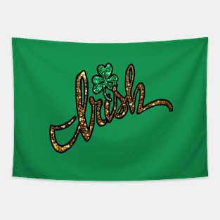 irish glitter print clover shamrock Tapestry