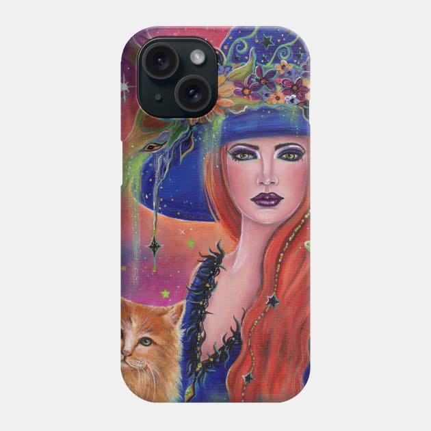 Halloween witch with frog by Renee Lavoie Phone Case by ReneeLLavoie