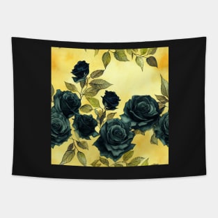 Black rose watercolor rose Tapestry