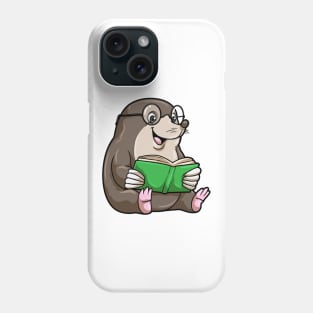 Mole as Nerd with Glasses & Book Phone Case