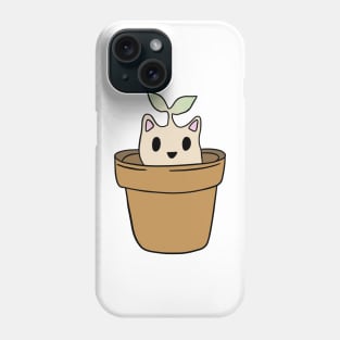 cute cat hiding in a plant pot Phone Case