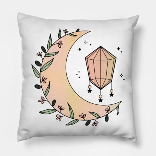 Crystal Floral Moon Sunset Pillow
