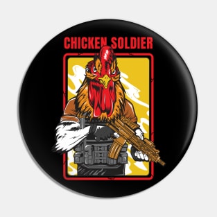 chicken military solider Pin