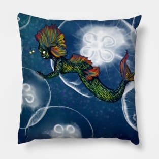 deep sea mermaid Pillow