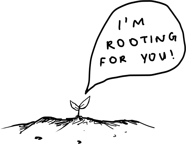 im rooting for u Kids T-Shirt by good scribbles