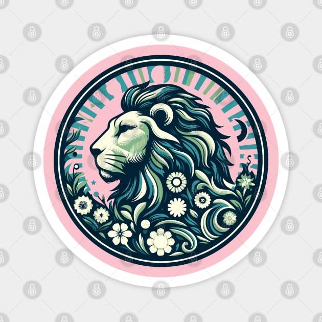 "Cosmic Charm: Leo Majesty"- Zodiac Horoscope Star Signs Magnet by stickercuffs