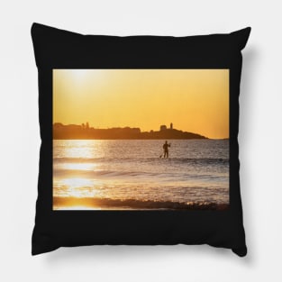 Long Sands Beach Long Beach York Maine Paddling by the Nubble Lighthouse Pillow