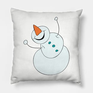 Happy Snow Day Snowman Pillow