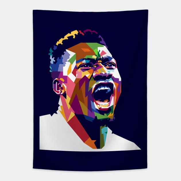 Andre Onana Portrait Illustration Tapestry by RJWLTG