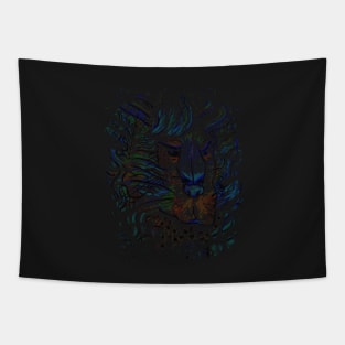 Glow Lion Art Tapestry