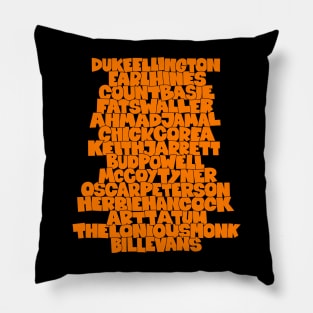 Jazz Legends in Type: The Jazz Pianists Pillow