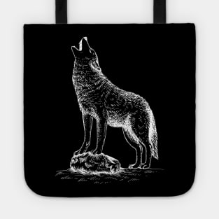 Howling Wolf (White) Tote