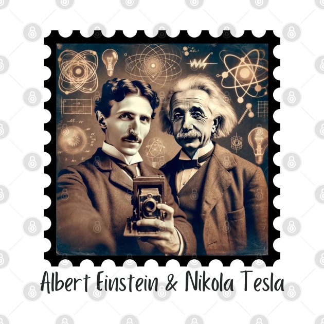 Einstein & Tesla Selfie by EarthisticWear