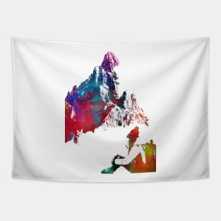 mountaineer climbing sport art #mountaineer #climbing #sport Tapestry