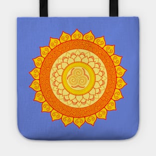 Sun sea spirals mandala orange Tote