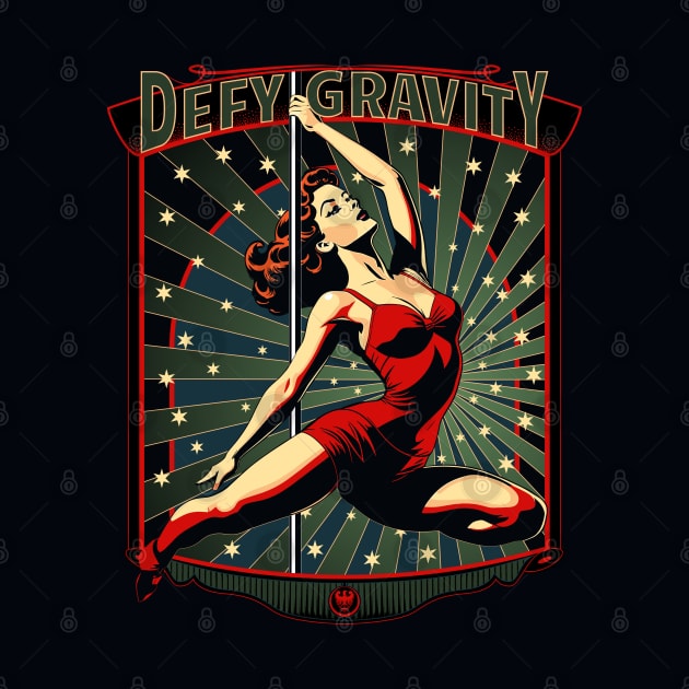 Defy Gravity Retro Pole Dancer by SunGraphicsLab