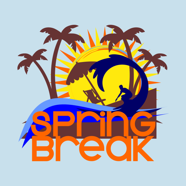 Spring Break Palms and Waves T-Shirt by neomuckel