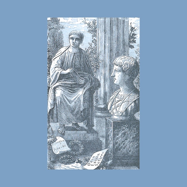 Old Engraving of Roman Poets Virgil and Horace by Star Scrunch