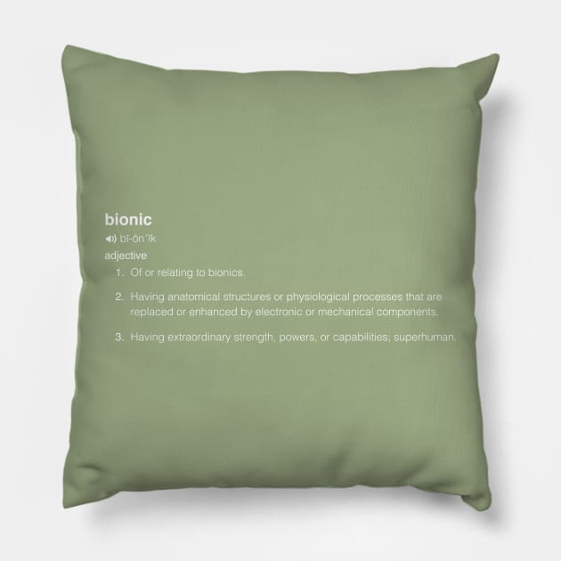 Bionic Definition in White Pillow by YOPD Artist